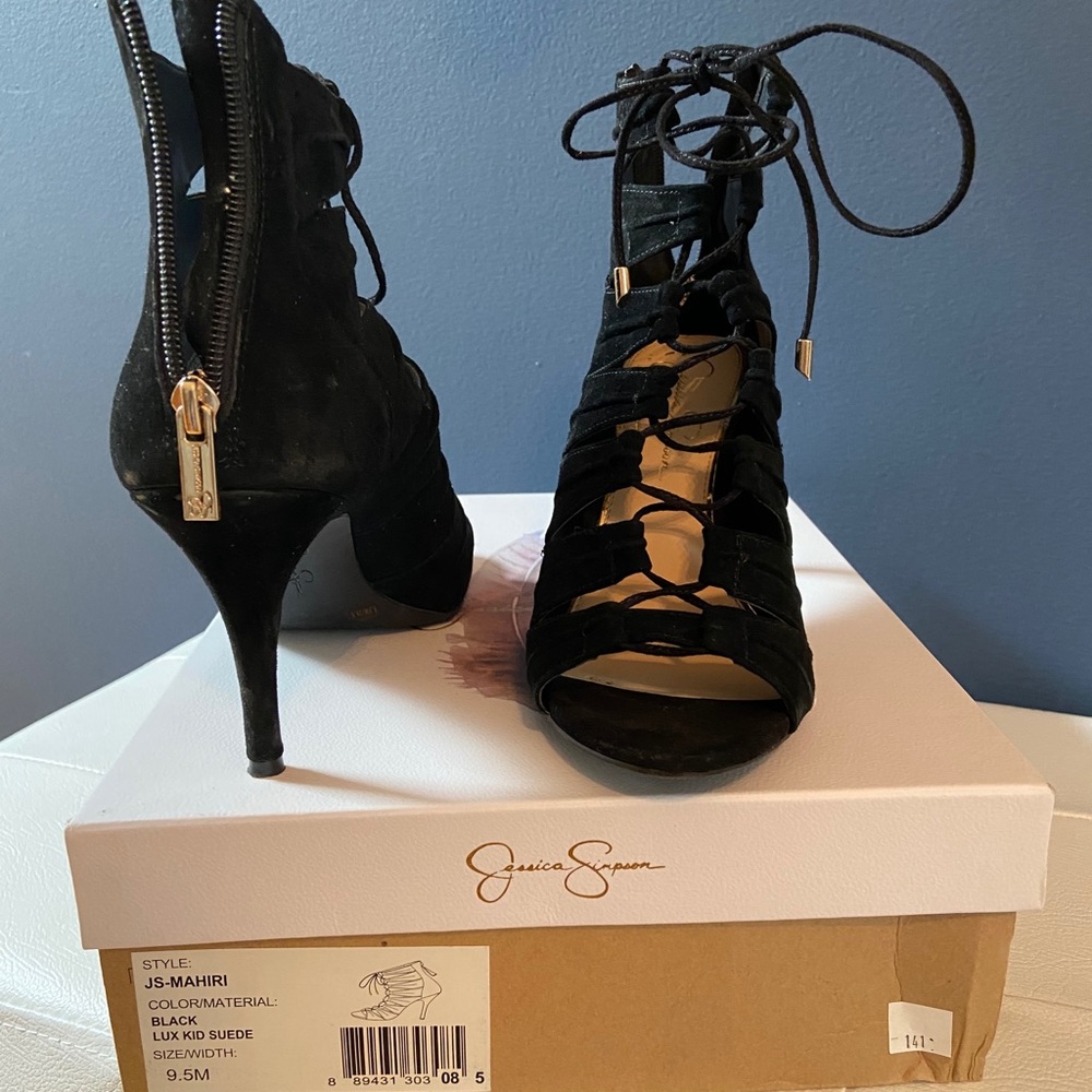 Jessica Simpson black suede heels